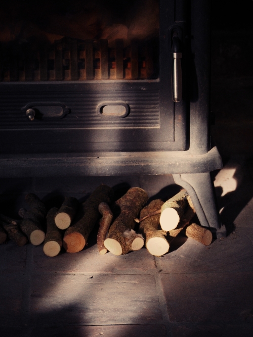 Lowlight hitting the log burner