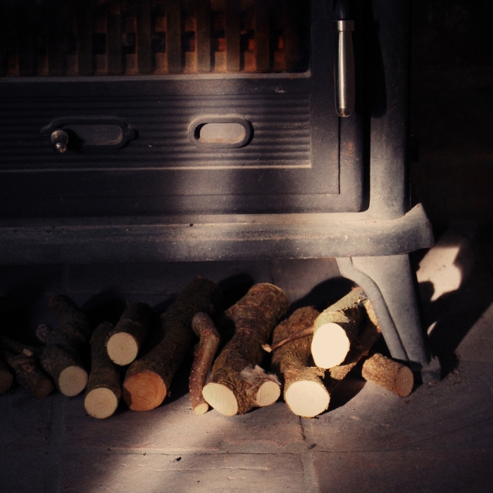 Lowlight hitting the log burner